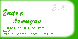 endre aranyos business card